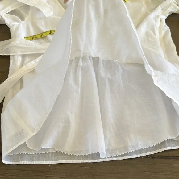 J. Crew White Wrap Blouse with Cuffed Sleeves Linen like - Picture 8 of 9